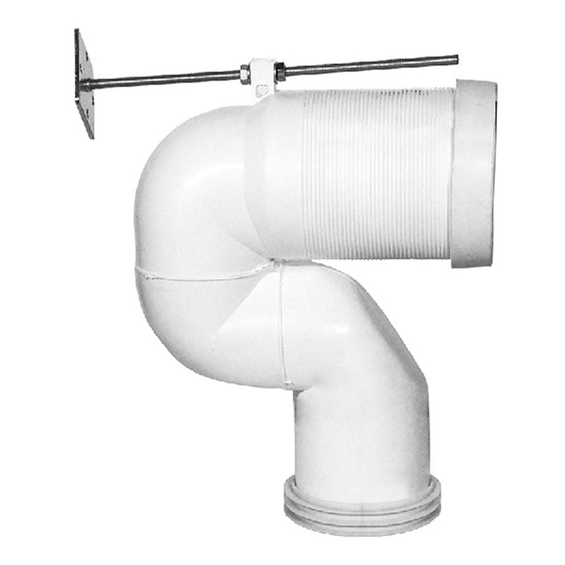 foto del prodotto curva tecnica per wc traslato con scarico a terra da 16 a 25 cm
