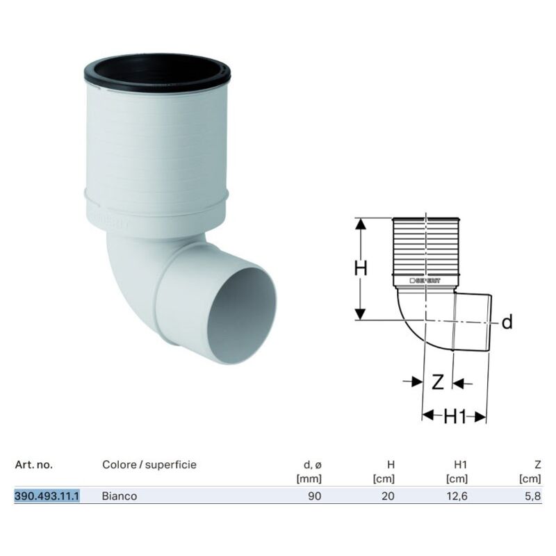immagine 0 del prodotto curva wc 87,5 geberit silent pp 90 mm 390.493.11.1