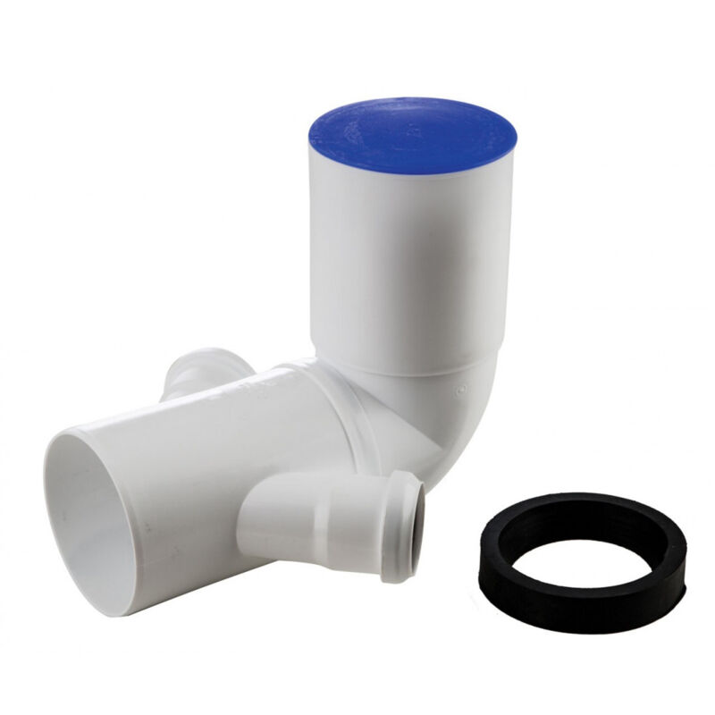 foto del prodotto curva wc da 110mm con 2 attacchi laterali da 50mm con guarnizione