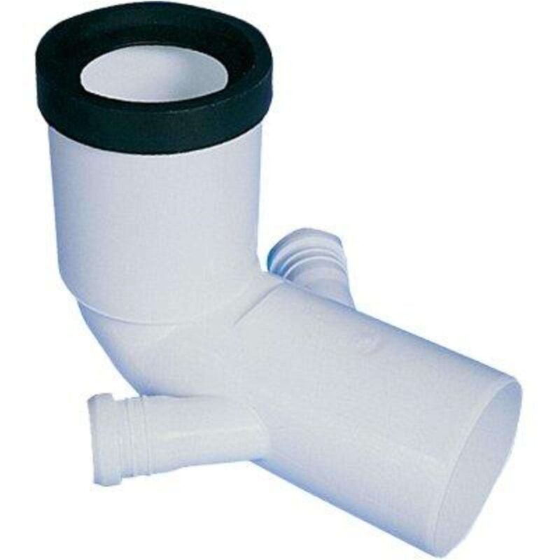 foto del prodotto curva wc prolungata 2 attacchi scarico idrico pp bianco mm 90x40