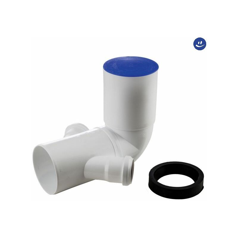 foto del prodotto curva wc prolungata ad innesto in pp con 2 attacchi orientabili serie ed tech 90 40 40 wavin