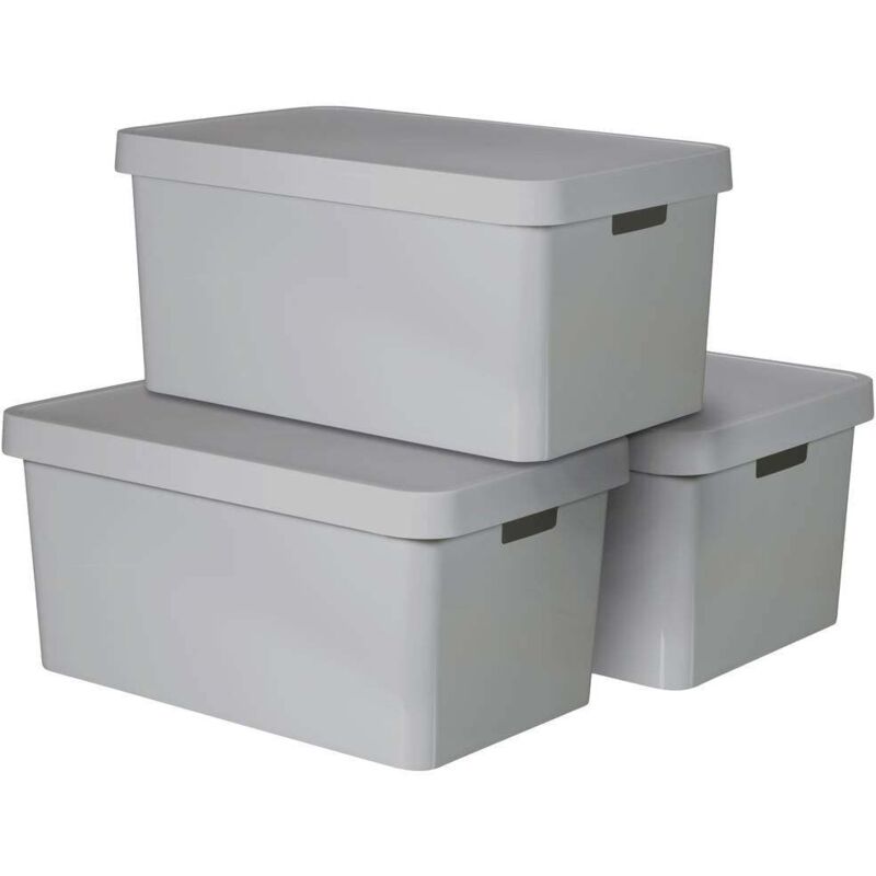 foto del prodotto curver 240659 scatola in plastica infinity l x a x p 560 x 270 x 390 mm grigio 3 pz.