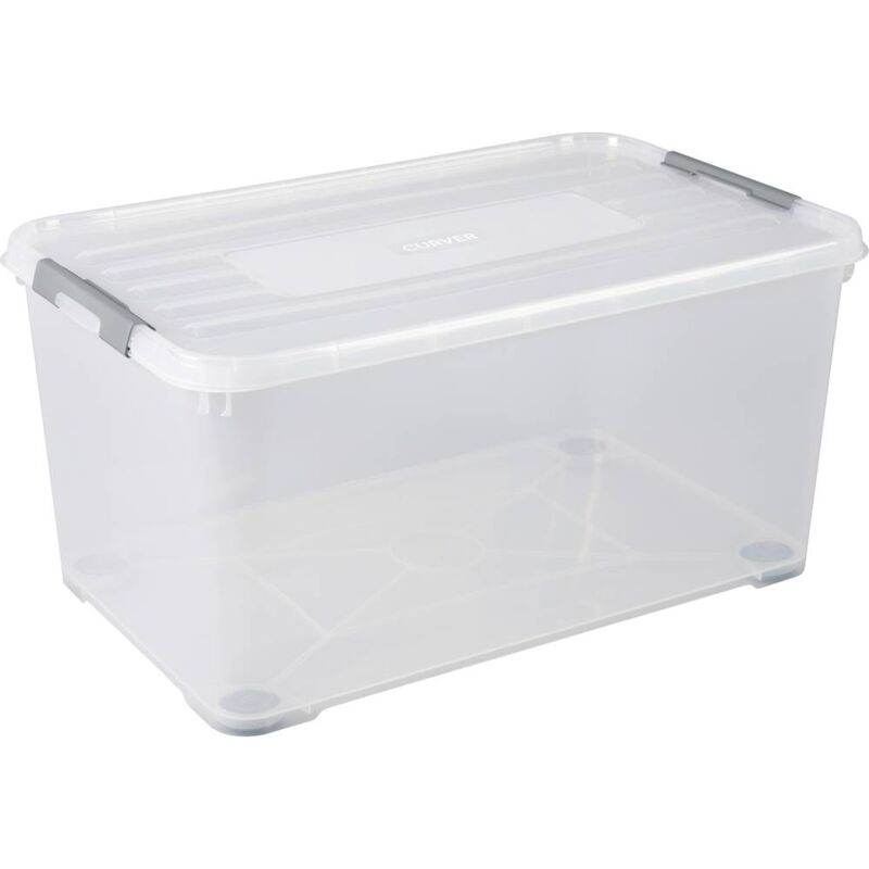 foto del prodotto curver 243857 scatola di immagazzinaggio handy impilabile l x l x a 800 x 500 x 390 mm trasparente, argento 1 pz.
