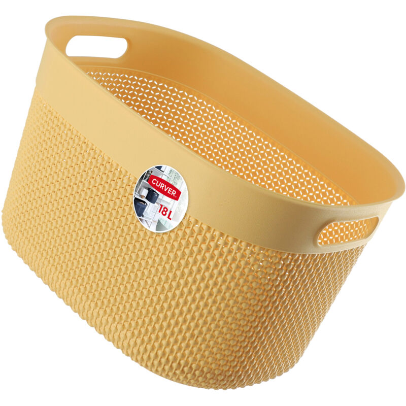 foto del prodotto curver cestino contenitore 18l organizer giallo eco