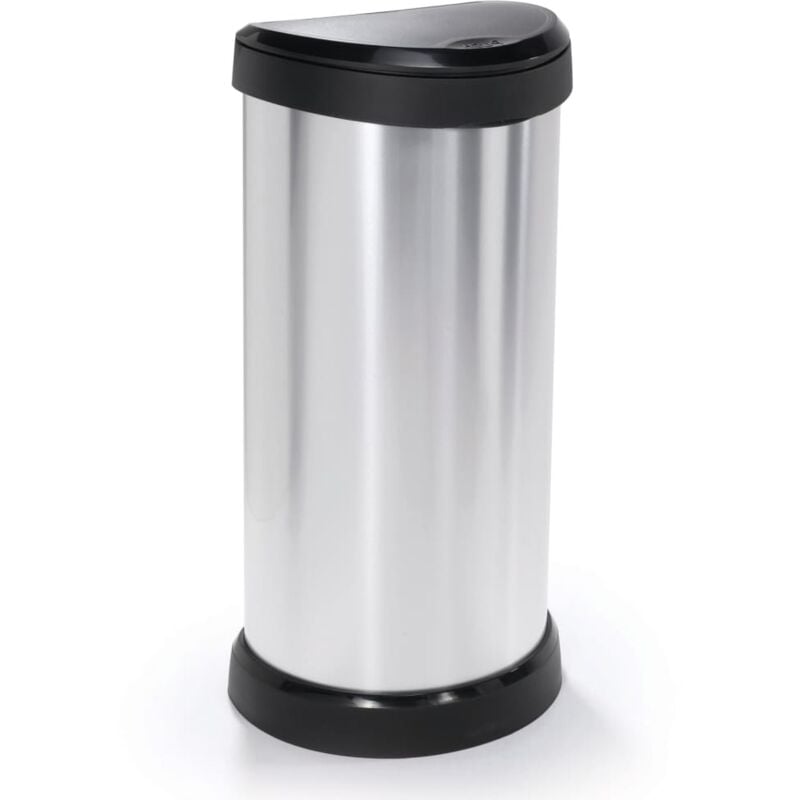 foto del prodotto curver pattumiera a pedale deco ovale 40 l argento