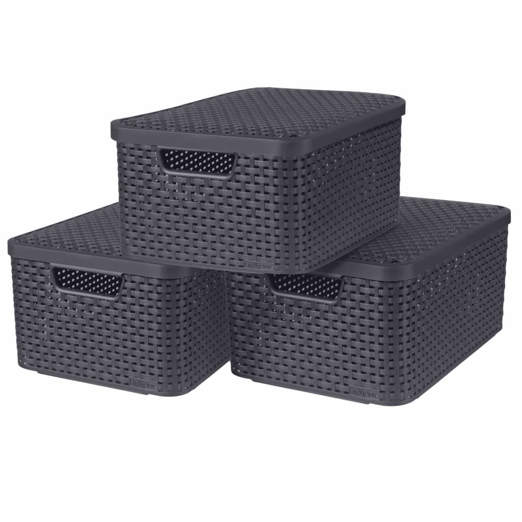 foto del prodotto curver scatole con coperchio style 3 pz misura m antracitecod mxl 119715