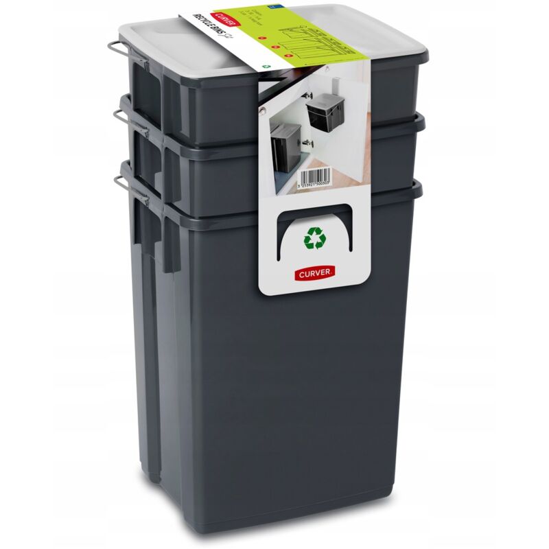 foto del prodotto curver set di cestini per la raccolta differenziata da 2 contenitori multicolori da 10 l 6 l