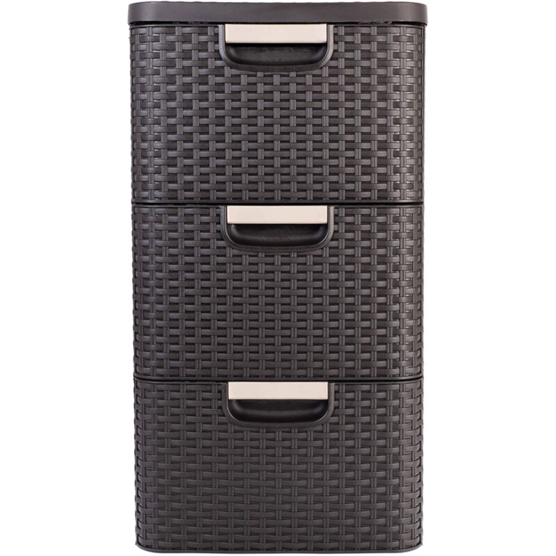 foto del prodotto curver torre portaoggetti in effetto rattan 3 cassetti x 14 l my style