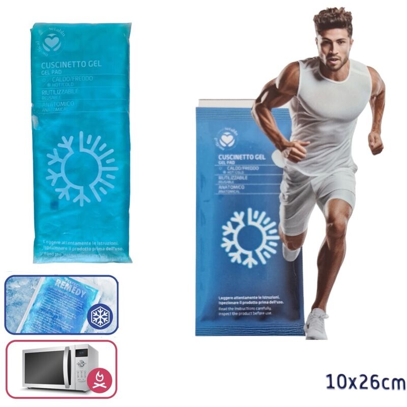 foto del prodotto cuscinetto ghiaccio gel sacchetto refrigerante caldo freddo termico 10x26cm