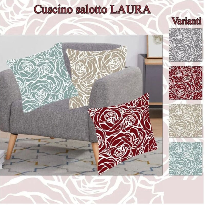 foto del prodotto cuscini arredo fodera cuscino divano salone zona living vari colori laura 50x50 trade shop traesio