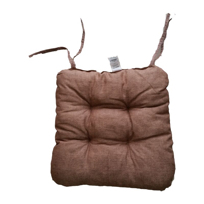 foto del prodotto cuscini coprisedia imbottiti morbidino per sedie con lacci marrone set 2 pz