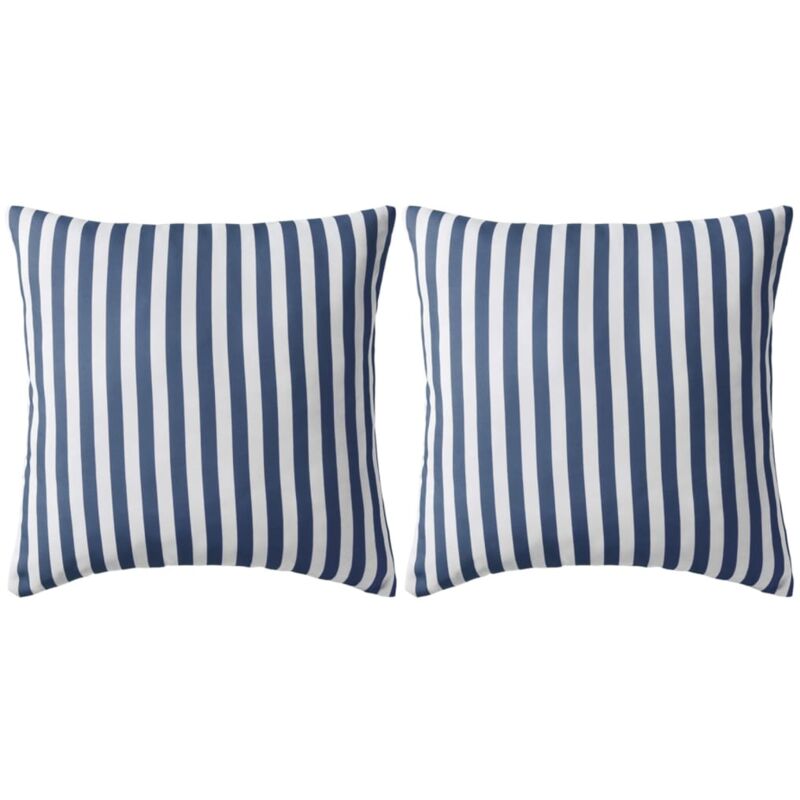 foto del prodotto cuscini da esterno 2 pz stampa a righe 45x45 cm blu