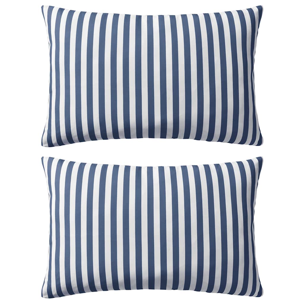 foto del prodotto cuscini da esterno 2 pz stampa a righe 60x40 cm blu cod mxl 46724