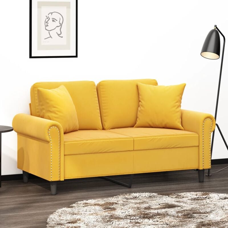 foto del prodotto cuscini decorativi 2 pz giallo 40x40 cm in velluto vidaxl