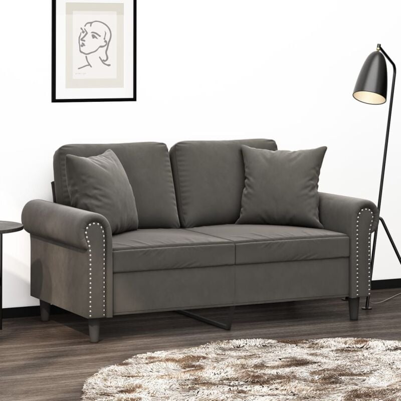 foto del prodotto cuscini decorativi 2 pz grigio scuro 40x40 cm in velluto vidaxl