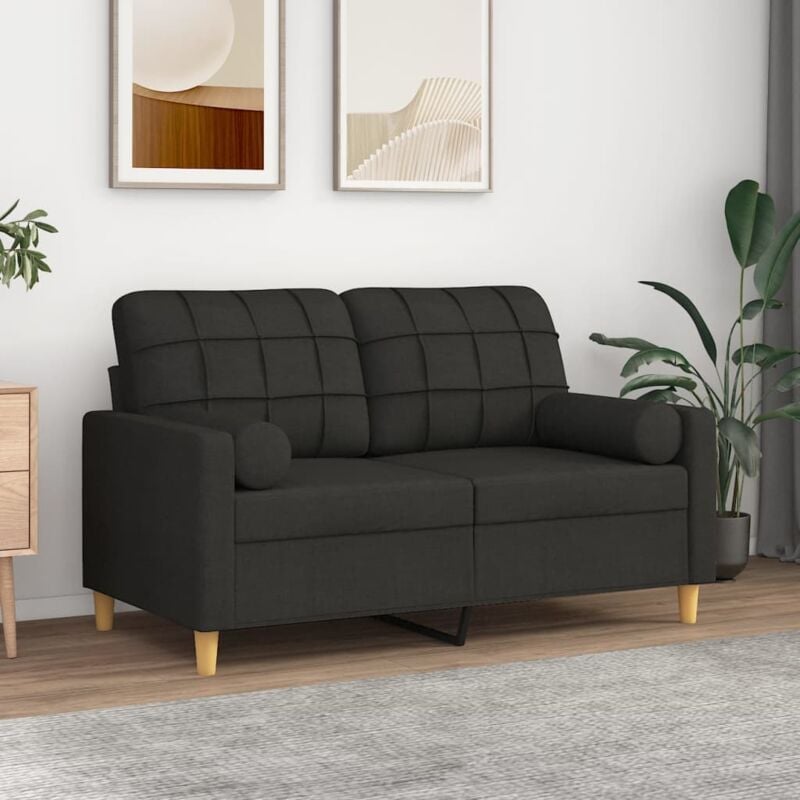 foto del prodotto cuscini decorativi 2 pz nero 15x50 cm in tessuto