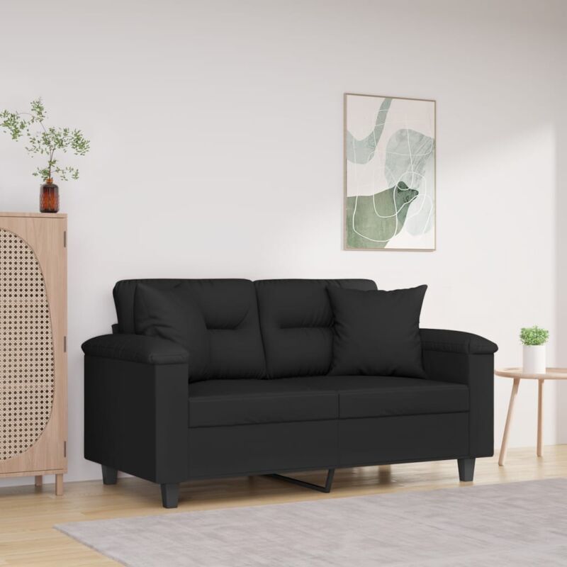 foto del prodotto cuscini decorativi 2 pz nero 40x40 cm in tessuto microfibra