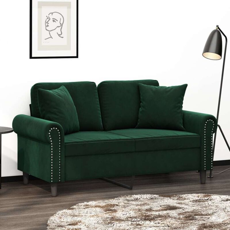 foto del prodotto cuscini decorativi 2 pz verde scuro 40x40 cm in velluto vidaxl