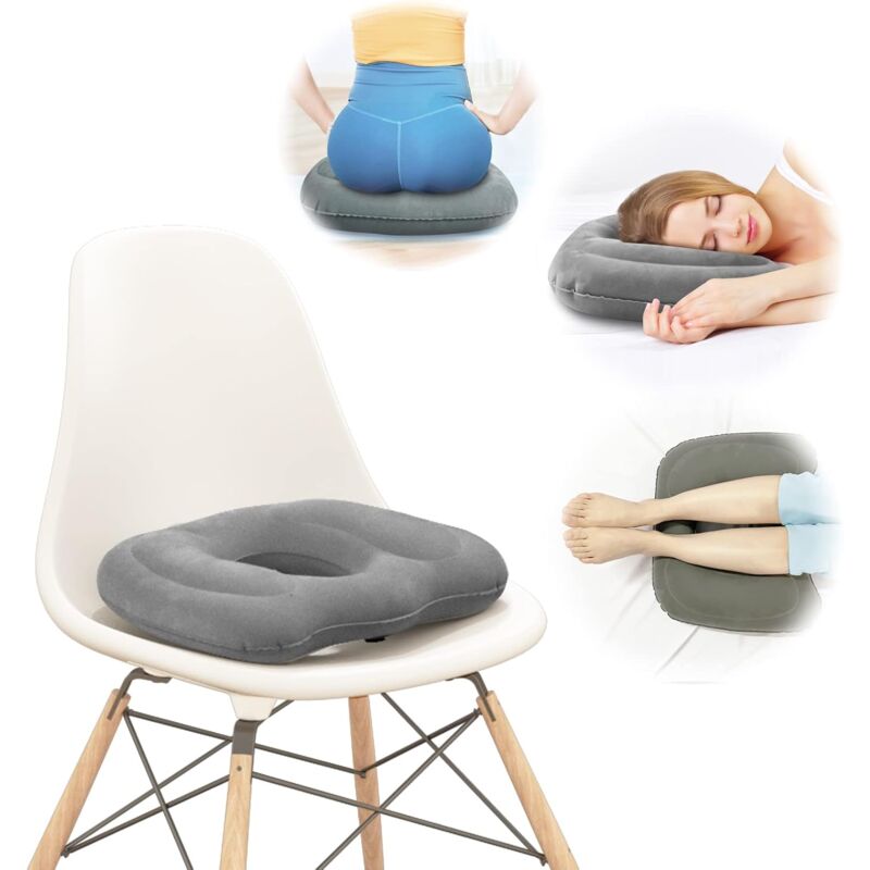 foto del prodotto cuscini gonfiabili a forma di ciambella per un comfort ottimale. ideale per coccige, prostata, sciatica, piaghe da decubito, gravidanza post partum,