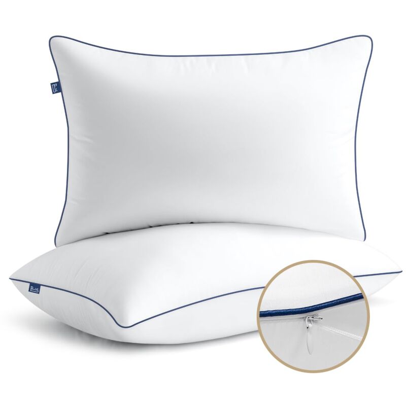 foto del prodotto cuscini letto matrimoniale, cuscini per divano 60 x 60 set di 2 cuscini regolabili in altezza, ipoallergenici, lavabili in lavatrice bedstory