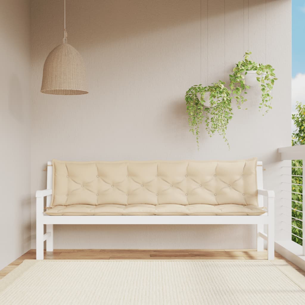 foto del prodotto cuscini panca da giardino 2pz beige 200x50x7cm tessuto oxford