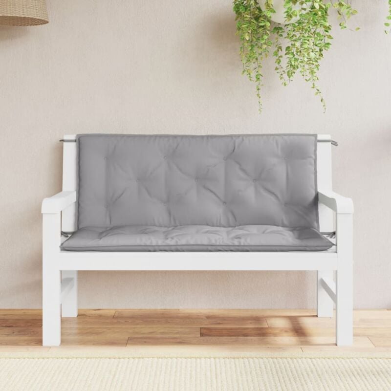 foto del prodotto cuscini panca da giardino 2pz grigi 120x50x7 cm tessuto oxford vidaxl