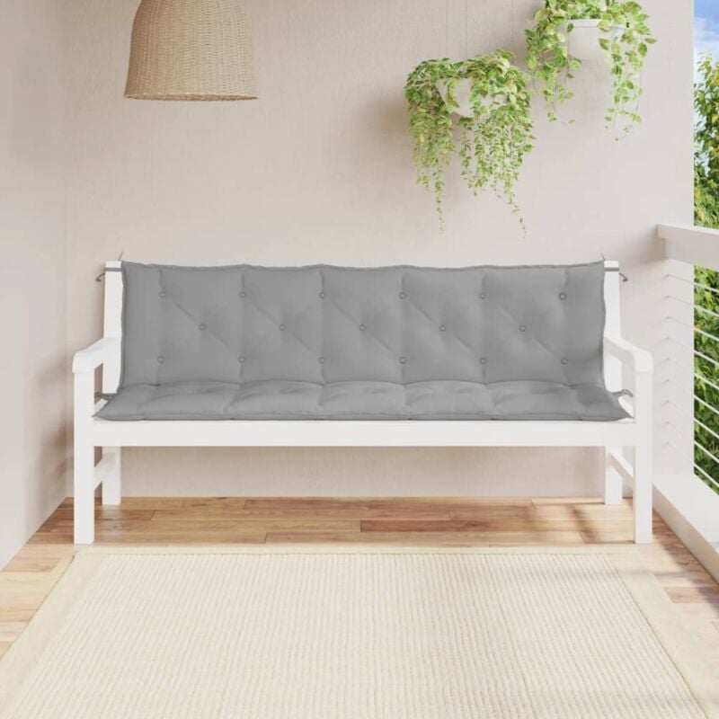 foto del prodotto cuscini panca da giardino 2pz grigi 180x50x7cm tessuto oxford vidaxl