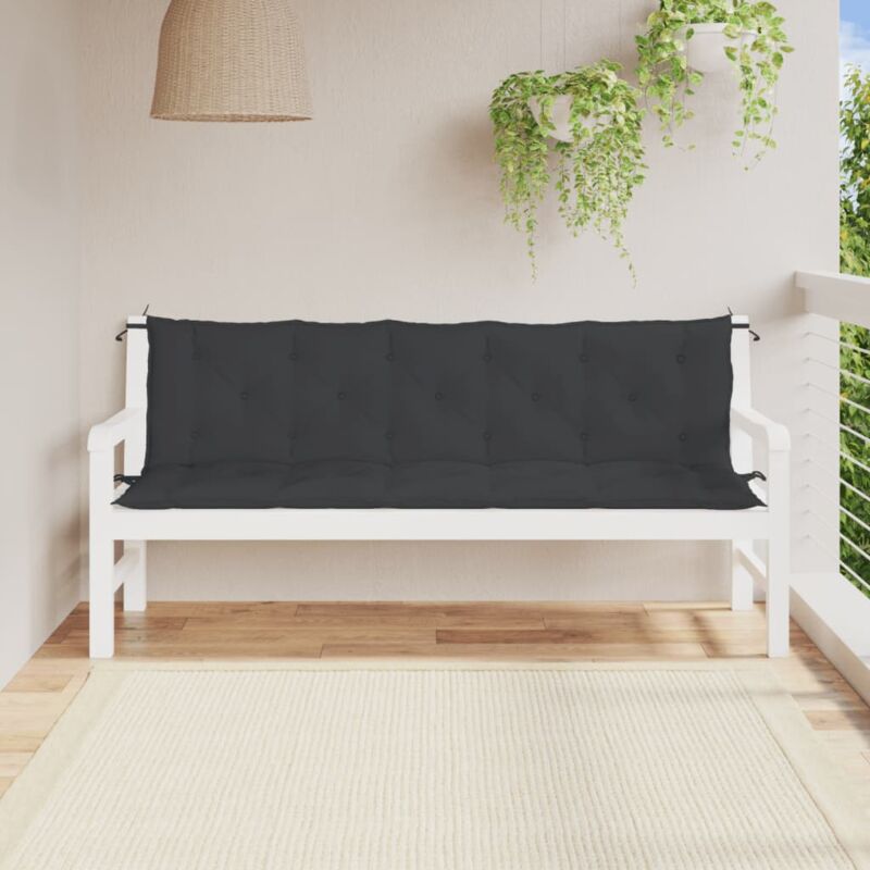 foto del prodotto cuscini panca da giardino 2pz neri 180x50x7cm tessuto oxford vidaxl