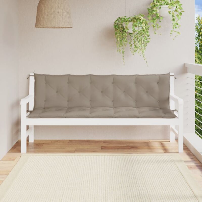 foto del prodotto cuscini panca da giardino 2pz tortora 180x50x7cm tessuto oxford vidaxl