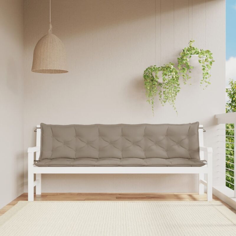 foto del prodotto cuscini panca da giardino 2pz tortora 200x50x7cm tessuto oxford vidaxl