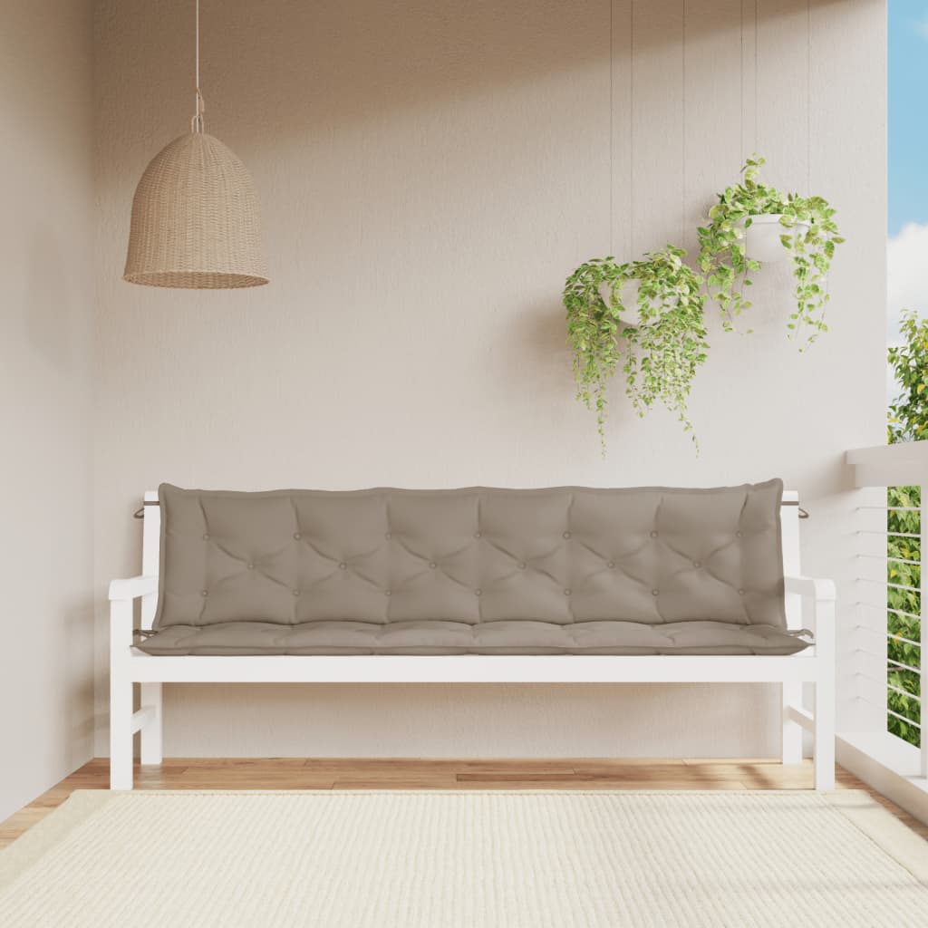foto del prodotto cuscini panca da giardino 2pz tortora 200x50x7cm tessuto oxfordcod mxl 116088