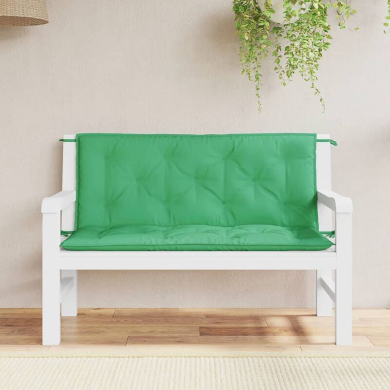 foto del prodotto cuscini panca da giardino 2pz verdi 120x50x7 cm tessuto oxford vidaxl