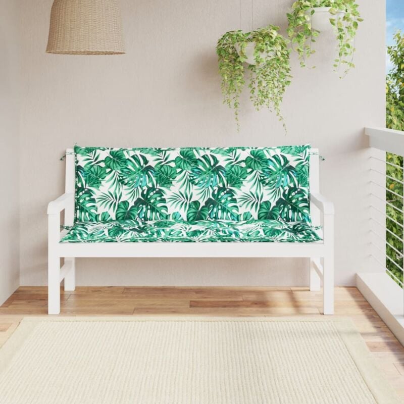 foto del prodotto cuscini panca giardino 2 pz a foglie 150x50x7 cm tessuto oxford vidaxl