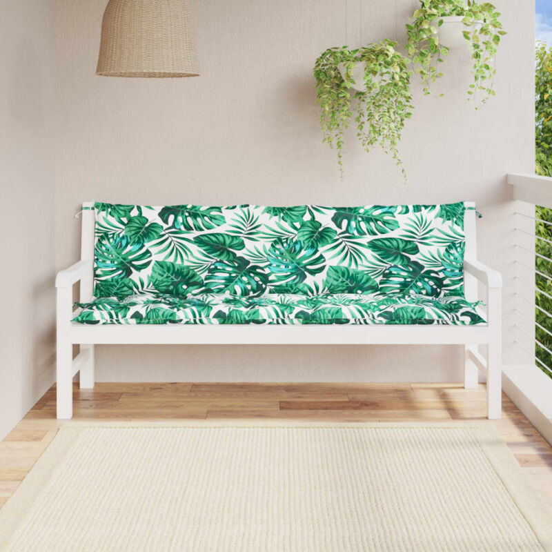 foto del prodotto cuscini panca giardino 2 pz a foglie 180x50x7cm tessuto oxford vidaxl