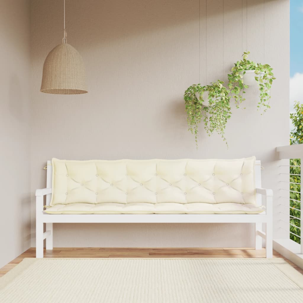 foto del prodotto cuscini panca giardino 2pz bianco crema 200x50x7 tessuto oxfordcod mxl 92107
