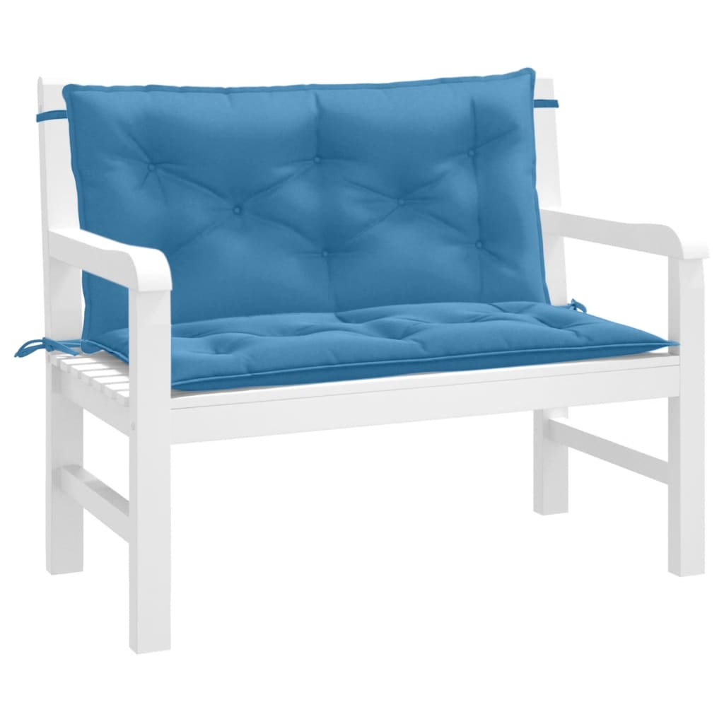 foto del prodotto cuscini panca giardino 2pz blu mã©lange 100x50x7cm tessuto