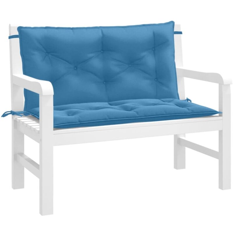 foto del prodotto cuscini panca giardino 2pz blu m lange 100x50x7cm tessuto vidaxl
