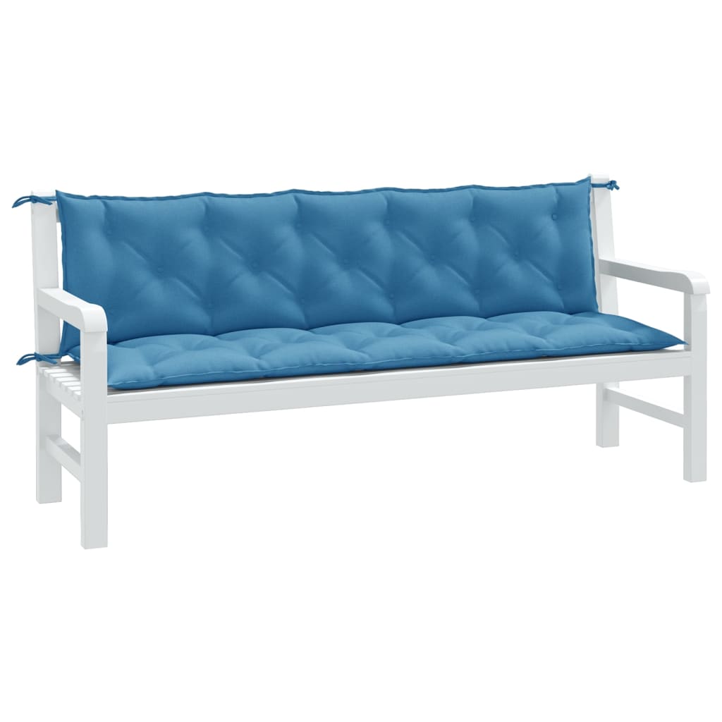 foto del prodotto cuscini panca giardino 2pz blu mã©lange 180x50x7 cm tessuto