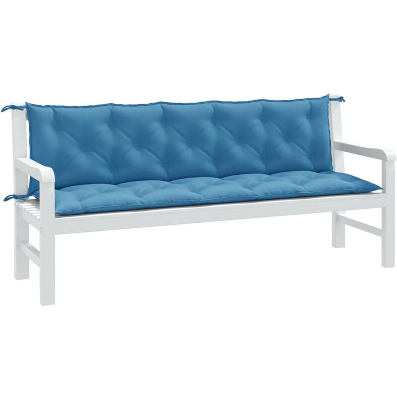 foto del prodotto cuscini panca giardino 2pz blu m lange 180x50x7 cm tessuto vidaxl 638164