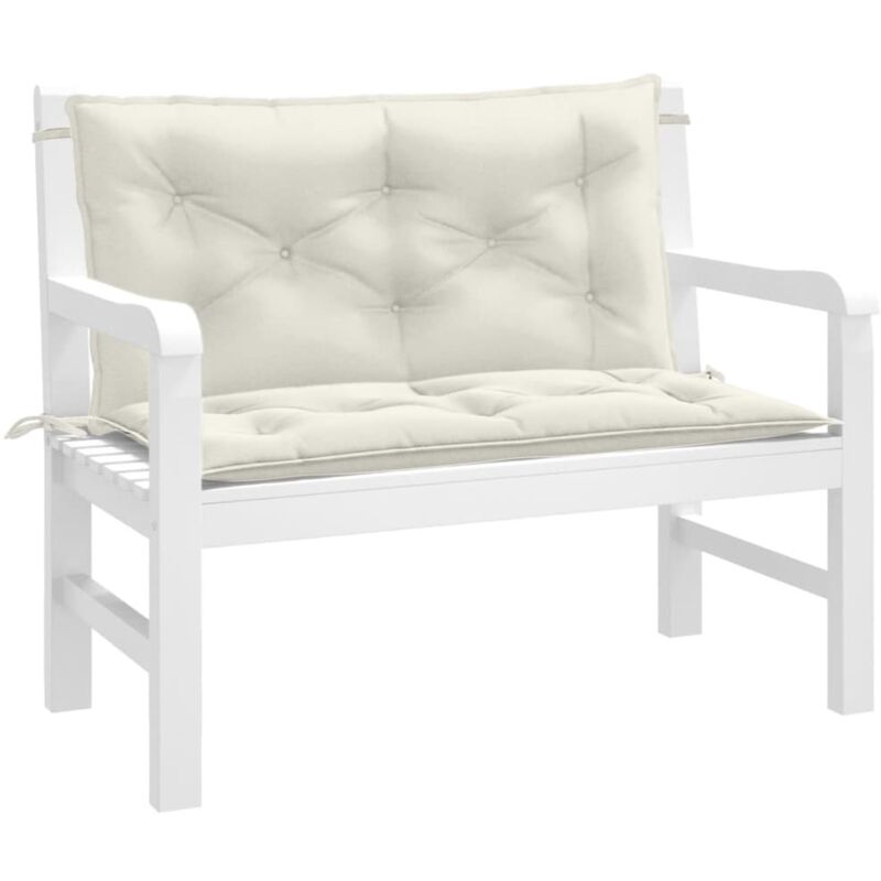 foto del prodotto cuscini panca giardino 2pz crema m lange 100x50x7cm tessuto vidaxl