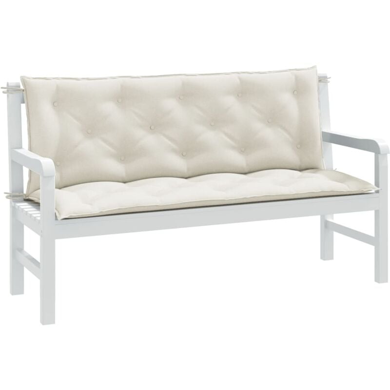 foto del prodotto cuscini panca giardino 2pz crema m lange 150x50x7 cm tessuto vidaxl