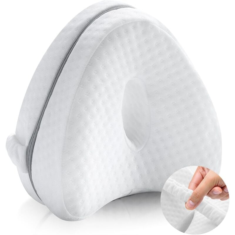 foto del prodotto cuscini per le gambe in memory foam per uomini e donne, per chi dorme di lato, sollievo dalla sciatica, dolore alle gambe, gravidanza, cotone bianco