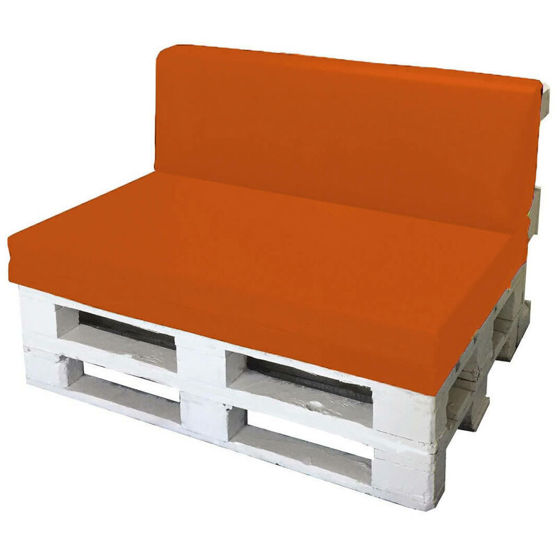 foto del prodotto cuscini per pallet 120x80cm seduta e schienale in poliestere avalli arancione
