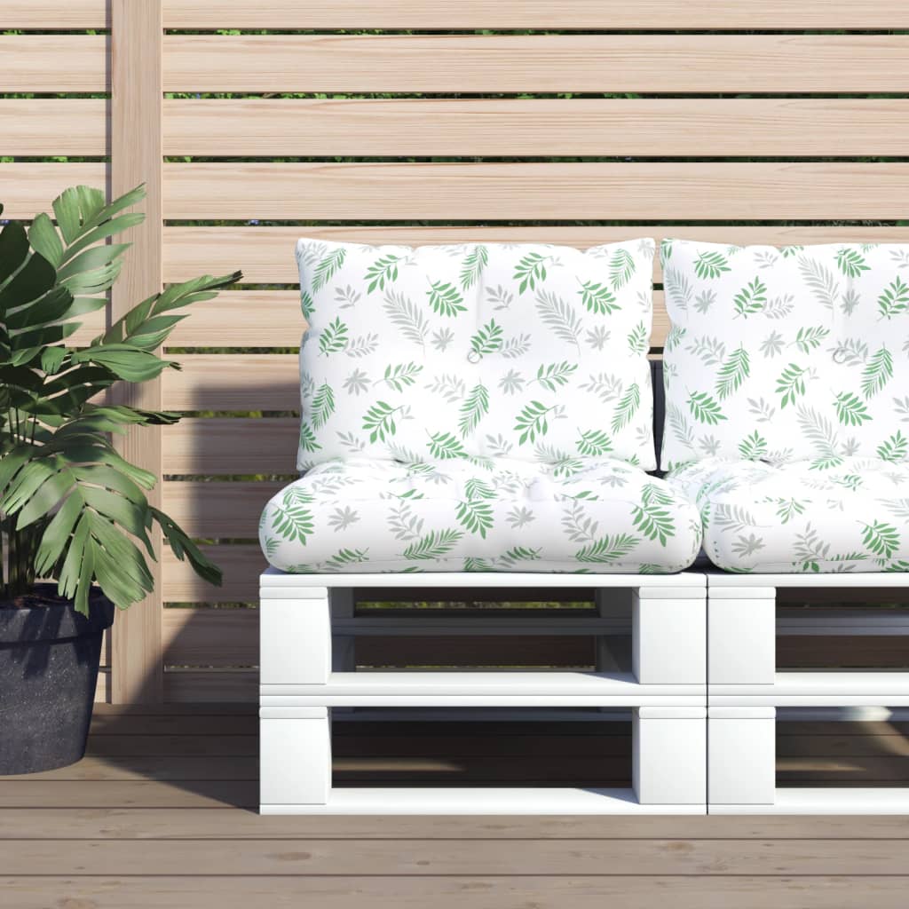 foto del prodotto cuscini per pallet 2 pz motivo a foglie in tessuto oxfordcod mxl 118309
