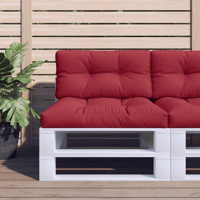 foto del prodotto cuscini per pallet 2 pz rosso vino in tessuto vidaxl