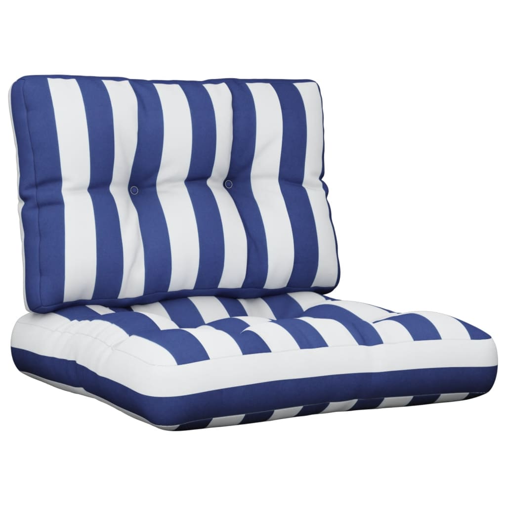 foto del prodotto cuscini per pallet 2 pz strisce blu e bianche in tessutocod mxl 95646