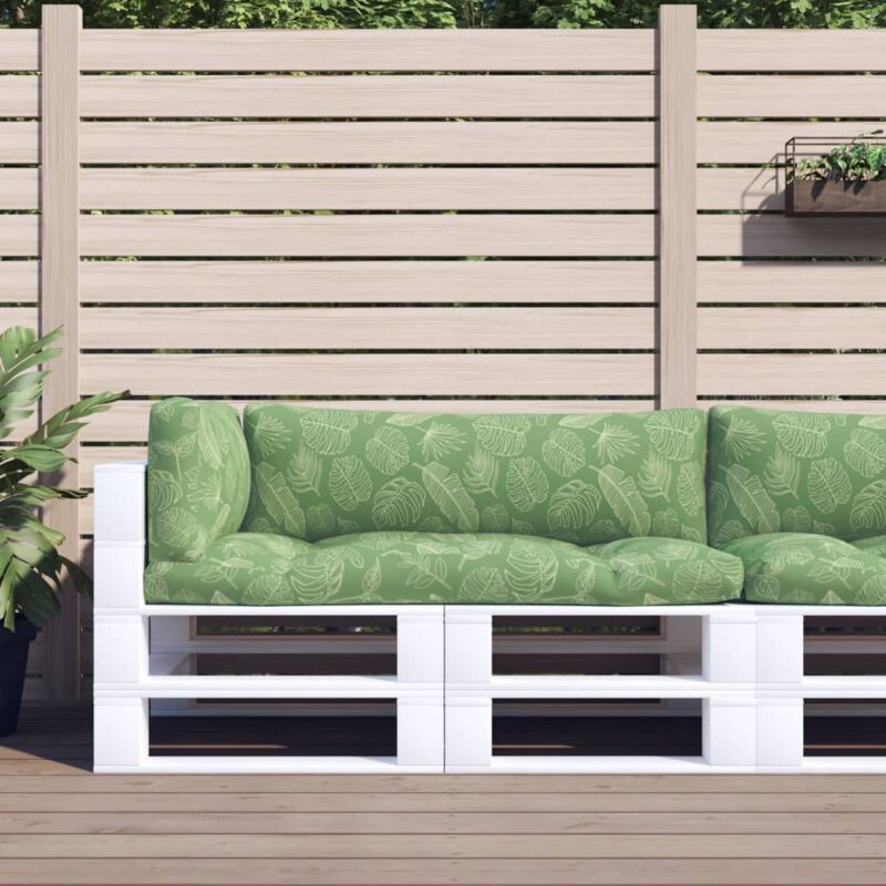 foto del prodotto cuscini per pallet 3 pz motivo a foglie in tessuto oxford vidaxl