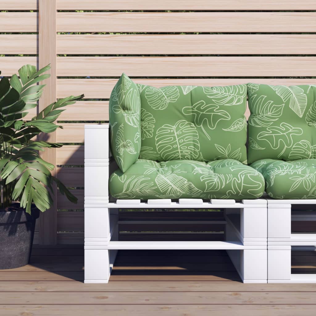 foto del prodotto cuscini per pallet 3 pz motivo a foglie in tessuto oxfordcod mxl 71612