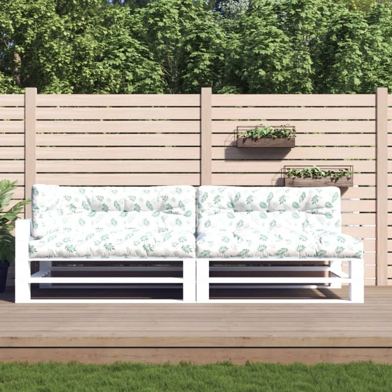 foto del prodotto cuscini per pallet 5 pz con motivo a foglie in tessuto vidaxl