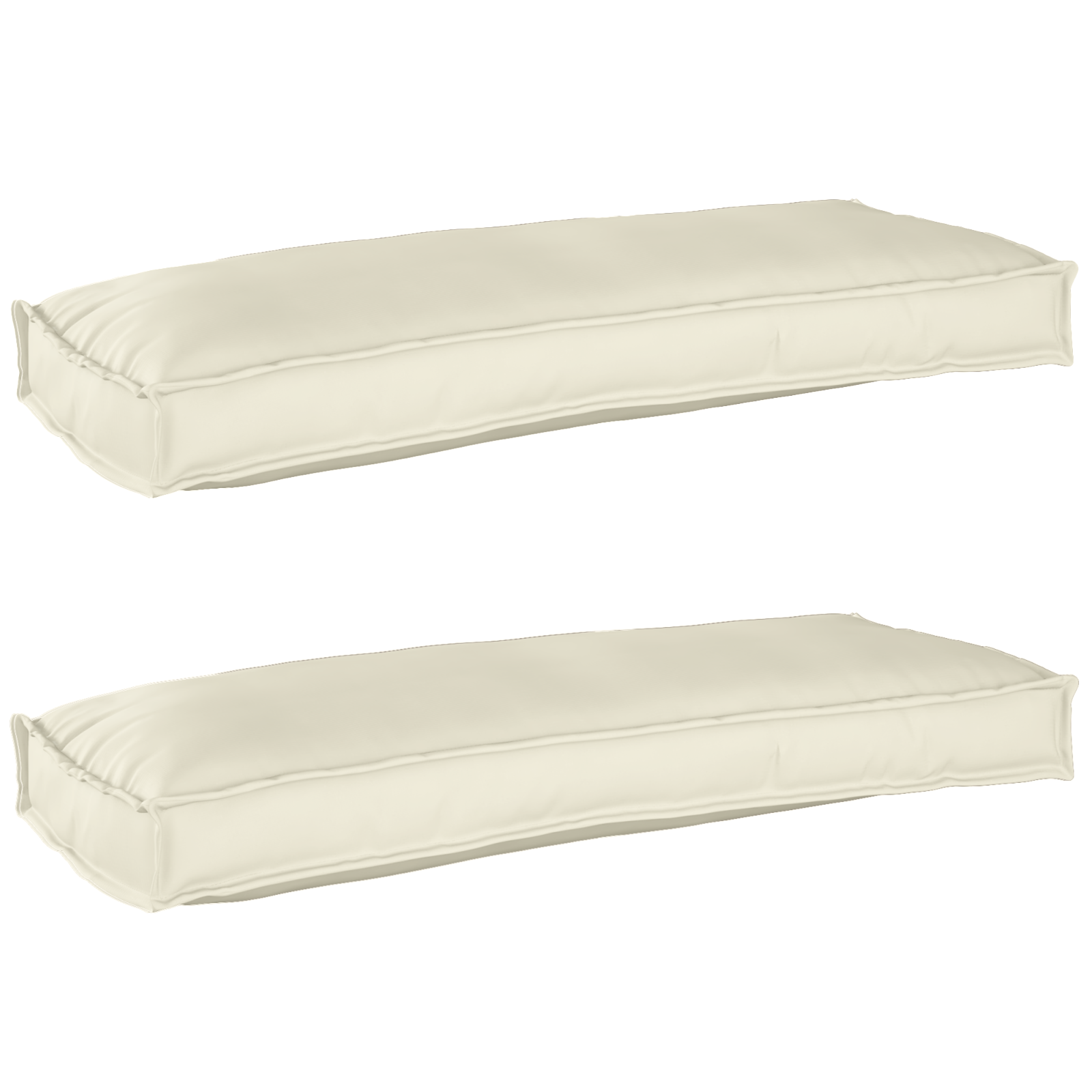 foto del prodotto cuscini per pallet per panca 2 pz crema 100x40x8 cm tessuto oxford